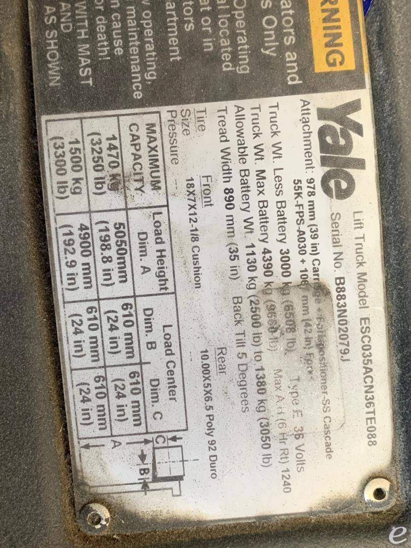 2011 Yale ESC035 At UsedEquipmentHub.com