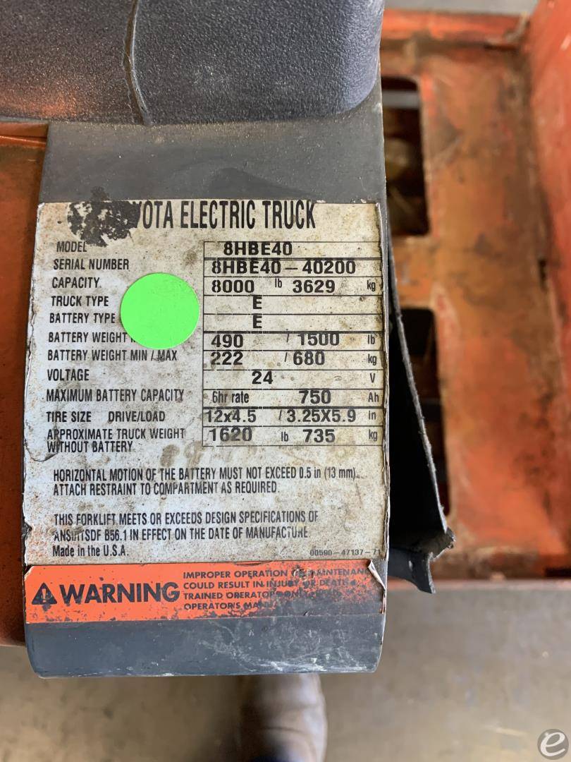 2014 Toyota 8HBE40 At UsedEquipmentHub.com