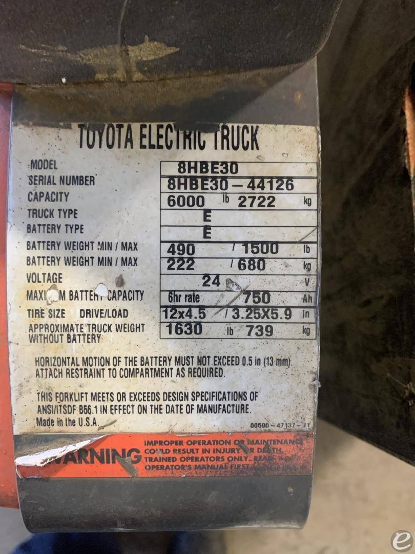 2014 Toyota 8HBE30 At UsedEquipmentHub.com