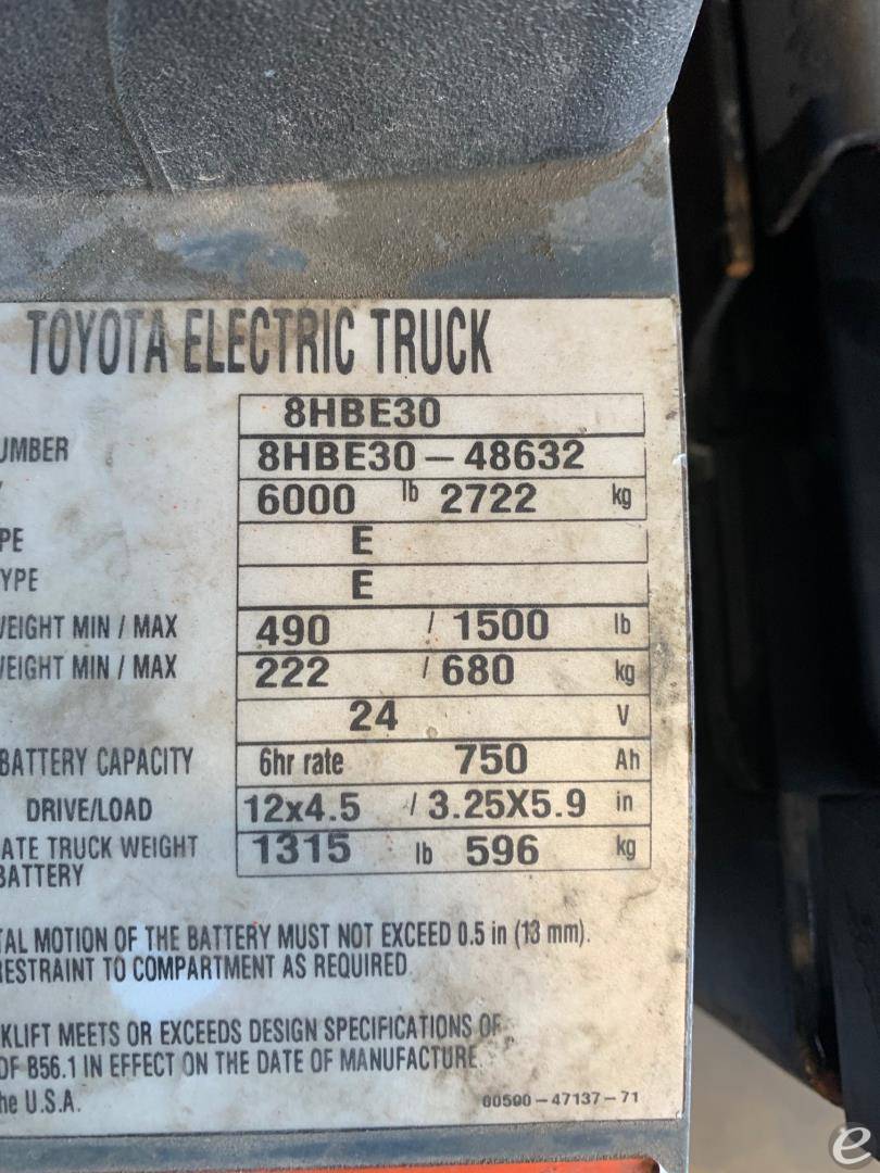 2018 Toyota 8HBE30 At UsedEquipmentHub.com