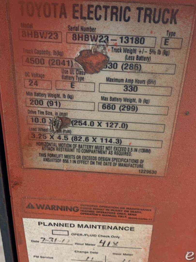 2017 Toyota 8HBW23 At UsedEquipmentHub.com