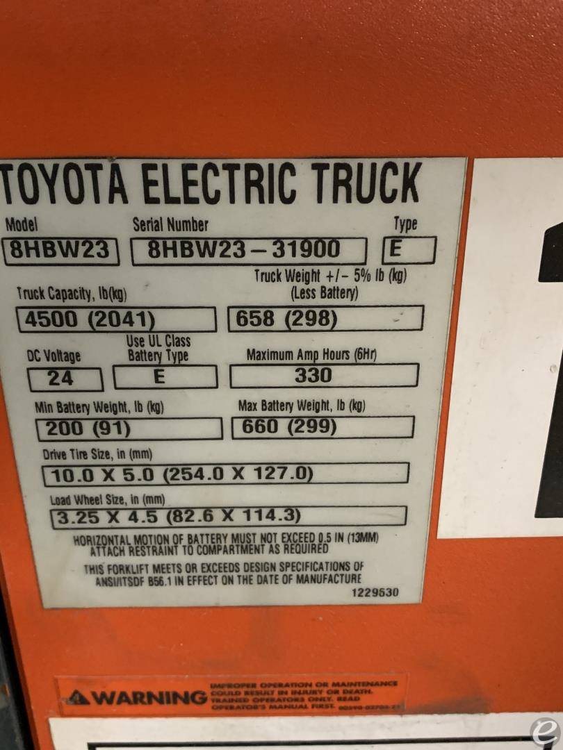 2018 Toyota 8HBW23 At UsedEquipmentHub.com