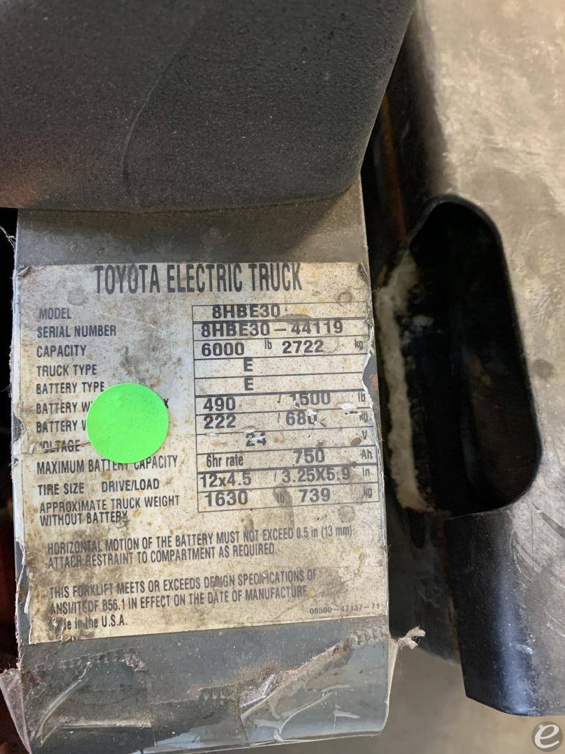 2014 Toyota 8HBE30 At UsedEquipmentHub.com