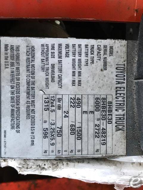 2017 Toyota 8HBE30 At UsedEquipmentHub.com