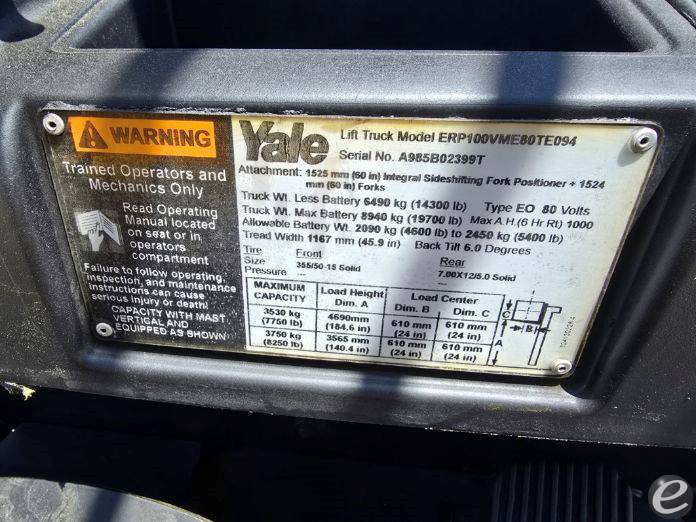 2019 Yale ERP100 At UsedEquipmentHub.com