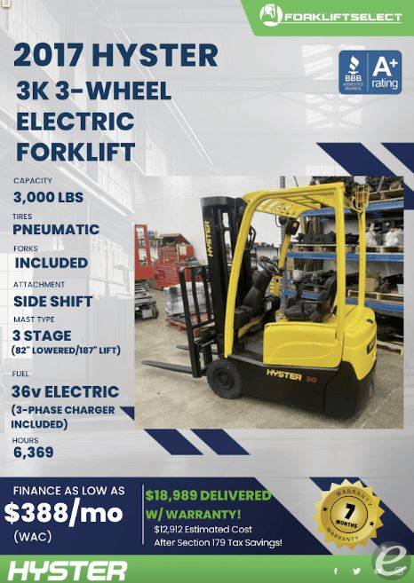 2017 Hyster J30XNT At UsedEquipmentHub.com