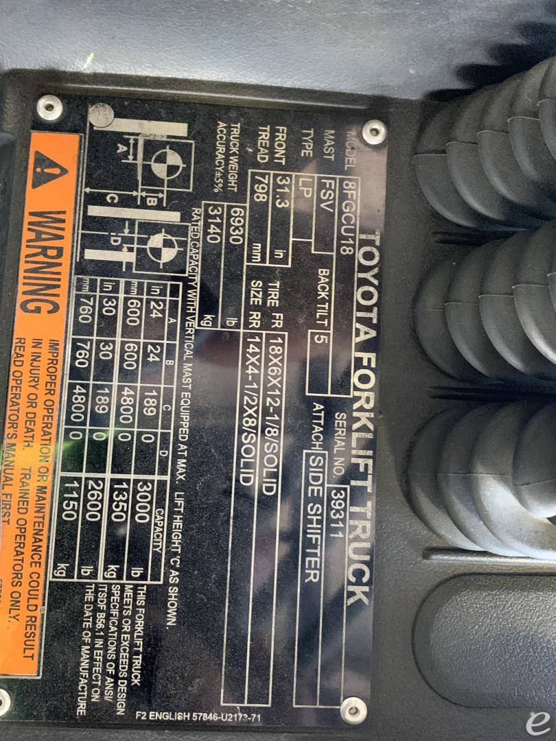 2019 Toyota 9BR233M268 At UsedEquipmentHub.com