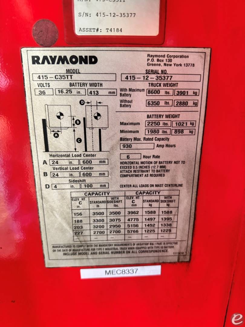 2012 Raymond 415-C35TT At UsedEquipmentHub.com