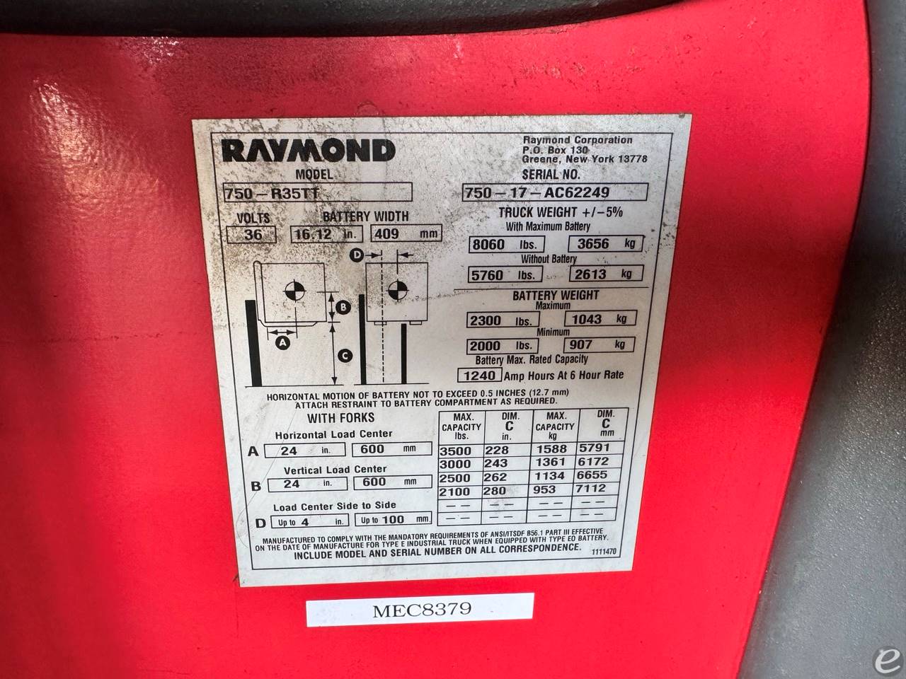 2017 Raymond 750-R35TT At UsedEquipmentHub.com