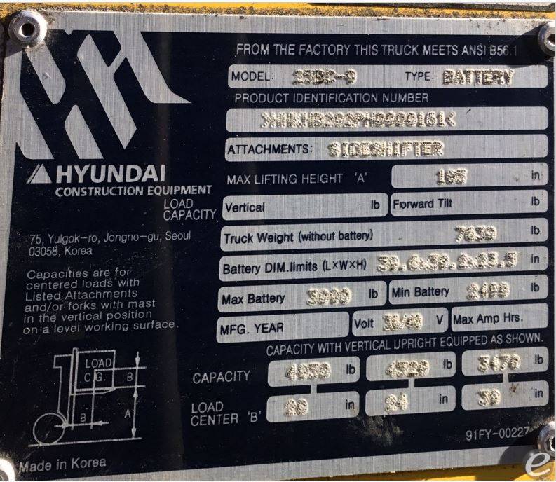 2017 Hyundai 25BC-9 At UsedEquipmentHub.com
